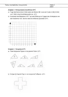 Vorschau - Klassenarbeiten - Mathearbeit 6 Dezimalbrüche, Symmetrie mit Musterlsg - Seite 1