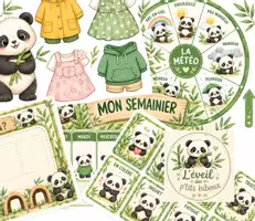 Aperçu - Apprentissages en autonomie - Kit rituels panda (présence, humeur, météo ...) - Page de couverture