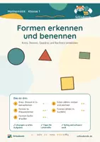 Vorschau - Unterrichtsreihen - Formen erkennen und benennen · Klasse 1 · Übungspack - Deckblatt