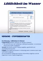 Vorschau - Stundenentwürfe - Lößlichkeit im Wasser - Versuchsprotokoll - Deckblatt