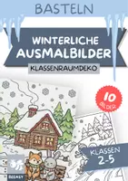 Vorschau - Mal- und Bastelvorlagen - Winterliche Ausmalbilder für Kinder – Menschen, Tiere und Schnee - Deckblatt