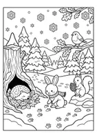 Vorschau - Mal- und Bastelvorlagen - Winterliche Ausmalbilder für Kinder – Menschen, Tiere und Schnee - Seite 3