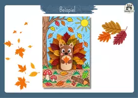 Vorschau - Mal- und Bastelvorlagen - Kunst Herbst Grundschule, Igel basteln mit Klorolle & Herbstblättern | Basteln mit Anleitung für Klasse 2, Klasse 3, Klasse 4 - Seite 2