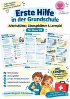 Vorschau - Unterrichtsreihen - Erste Hilfe Grundschule – Arbeitsblätter & Lernspiel Klasse 3/4 - Deckblatt