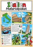 Vorschau - Arbeitsblätter - Italien | Sachkartei rund um Italien 🇮🇹 - Deckblatt