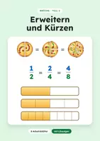 Vorschau - Arbeitsblätter - Brüche erweitern und kürzen - Deckblatt