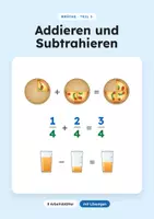 Vorschau - Arbeitsblätter - Brüche addieren und subtrahieren - Deckblatt