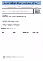 Vorschau - Stundenentwürfe - Dichte von Stoffen - Versuchsprotokoll - Seite 2