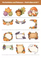 Vorschau - selbst erstellte Cliparts/Grafiken - 300 Halloween-Cliparts im Paket: alle 10 Sets (PNG, Aquarell, transparent) - Seite 1