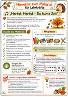 Vorschau - Arbeitsblätter - Herbstlied "Herbst, Herbst - Du bunte Zeit" - Musik Jg.1-4 - Seite 1