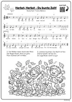 Vorschau - Arbeitsblätter - Herbstlied "Herbst, Herbst - Du bunte Zeit" - Musik Jg.1-4 - Seite 2