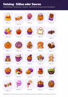 Vorschau - selbst erstellte Cliparts/Grafiken - 30 Halloween-Cliparts: Süßes oder Saures (Cartoon-PNG, transparent) - Seite 1