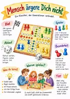 Vorschau - Arbeitsblätter - Lernplakat + Arbeitsblätter zum Thema "Mensch ärger Dich nicht" + Lösung & MP3 + Mindmap + Infografik - Deckblatt