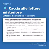 anteprima - Esercizi - 🔍 Caccia alle lettere misteriose – Detective d'autunno tra H e accenti (classe terza e quarta) - Pagina di copertina