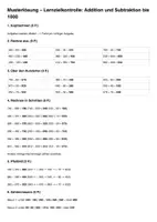 Vorschau - Arbeitsblätter - Mathe-Probe / LZK "Addition & Subtraktion im ZR 1000" - Kl. 3 - Seite 1