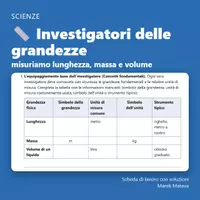 anteprima - Esercizi - 📏 Investigatori delle grandezze – misuriamo lunghezza, massa e volume (1ª media) - Pagina di copertina