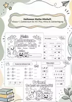 Vorschau - Arbeitsblätter - Halloween Mathe-Miniheft – Zahlenraum bis 10 | Klasse 1 | Plus, Minus & Zahlzerlegung - Deckblatt