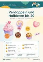 Vorschau - Unterrichtsreihen - Verdoppeln und Halbieren · Klasse 1 · Übungspack · luftige Fassung (mehr Platz zum Schreiben) - Deckblatt