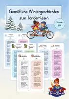 Vorschau - Stationenlernen - Tandemlesen / Dialoglesen Winter – 4 Wintergeschichten zur Leseförderung | Klasse 3/4 - Deckblatt