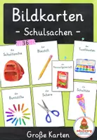 Vorschau - Fördermaterial/Inklusion - Schulsachen – Bildkarten mit Artikeln | 36 Karten in DIN A4 | Wortschatz zum Schulanfang | Kita Vorschule Grundschule DaZ - Deckblatt