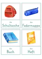 Vorschau - Spiele - Wort- und Bildkarten Schulsachen | 36 Karten mit Artikeln | Wortschatz zum Schulanfang | Kita Vorschule Grundschule DaZ - Seite 1