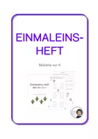 Vorschau - Arbeitsblätter - Einmaleins-Heft Malreihe von 4 - Deckblatt