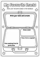 Προεπισκόπηση - Φύλλα εργασίας - Kids’ lunchbox drawing worksheet - Κολατσιό για το σχολείο - Σελίδα 1