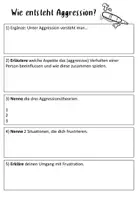 Vorschau - Arbeitsblätter - Aggressionstheorien / Vorlage - Seite 1