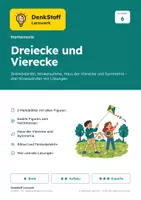 Vorschau - Arbeitsblätter - Dreiecke und Vierecke Klasse 6 – 3 Niveaus - Deckblatt