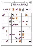 Vorschau - Arbeitsblätter - 🎃 Halloween Sudoku | Bildersudoku & Logikrätsel | Klasse 3–6 👻 - Seite 1