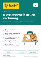 Vorschau - Test - Klassenarbeit Bruchrechnung Klasse 6 – A/B - Deckblatt
