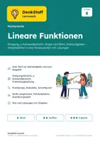 Vorschau - Arbeitsblätter - Lineare Funktionen Klasse 8 – 3 Niveaus - Deckblatt
