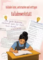 Vorschau - Stundenentwürfe - Eigene Ballade schreiben (Deutsch, Klasse 7/8) - Deckblatt