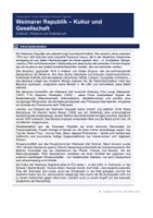 Vorschau - Arbeitsblätter - Weimarer Republik – Kultur & Gesellschaft - Seite 1