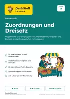 Vorschau - Arbeitsblätter - Zuordnungen und Dreisatz Klasse 7 - Deckblatt