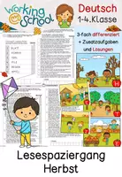 Vorschau - Arbeitsblätter - Lesespaziergang Herbst | Lesen & Leseverstehen | Klasse 1-4 - Deckblatt