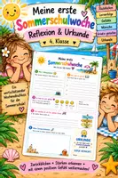 Vorschau - Arbeitsblätter - Meine erste Sommerschulwoche | Reflexion & Urkunde - Deckblatt