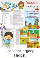 Vorschau - Arbeitsblätter - Lesespaziergang Herbst | Lesen & Leseverstehen | Klasse 1-4 - Seite 1