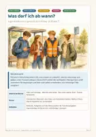 Vorschau - Arbeitsblätter - Was darf ich ab wann? Jugendrechte und Jugendschutz - vierfach differenziert inkl. eigener Förderversion / DaZ-Version - Seite 1