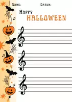 Vorschau - Arbeitsblätter - Halloween: Leere Notenblätter mit extra großen Linien (PDF) - Deckblatt