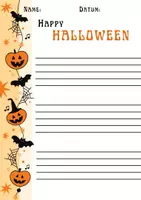Vorschau - Arbeitsblätter - Halloween: Leere Notenblätter mit extra großen Linien (PDF) - Seite 1