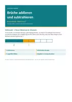 Vorschau - Unterrichtsreihen - Brüche addieren & subtrahieren, Klasse 6 – AB + editierbare Präsentation mit Lösungen | gemischte Zahlen, Übertrag - Seite 1