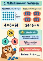 Vorschau - Arbeitsblätter - Mathe-Merkblätter Klasse 4 – Zahlen, schriftliches Rechnen, Malnehmen, Teilen & Brüche - Seite 3