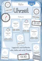 Vorschau - Unterrichtsreihen - Uhrzeit - Legepuzzle - Klettkarten - volle halbe viertel Stunden - Deckblatt