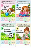 Vorschau - Aufgabenkarten - Satzglieder bestimmen – 32 Aufgabenkarten - Seite 1