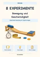 Vorschau - Arbeitsblätter - 8 Experimente: Bewegung und Geschwindigkeit | Physik Klasse 7–8 - Deckblatt