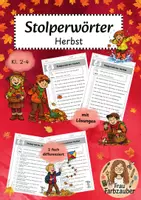 Vorschau - Arbeitsblätter - Stolperwörter, Stolpersätze Herbst / Ein Wort zu viel - Deckblatt