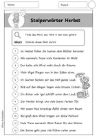 Vorschau - Arbeitsblätter - Stolperwörter, Stolpersätze Herbst / Ein Wort zu viel - Seite 1