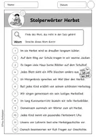 Vorschau - Arbeitsblätter - Stolperwörter, Stolpersätze Herbst / Ein Wort zu viel - Seite 3