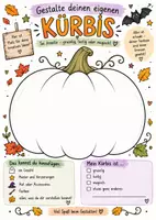 Vorschau - Mal- und Bastelvorlagen - Mein eigener Kürbis – Kreatives Herbst-Arbeitsblatt | Halloween & Herbst - Seite 1